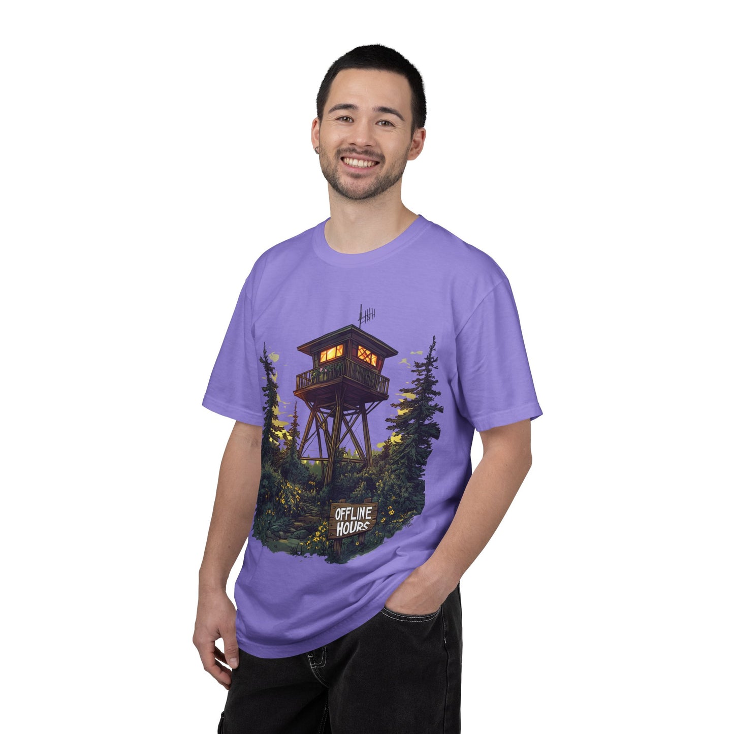 Fire Lookout Tower Tee — Offline Hours Hiking Camping | Root to Peak