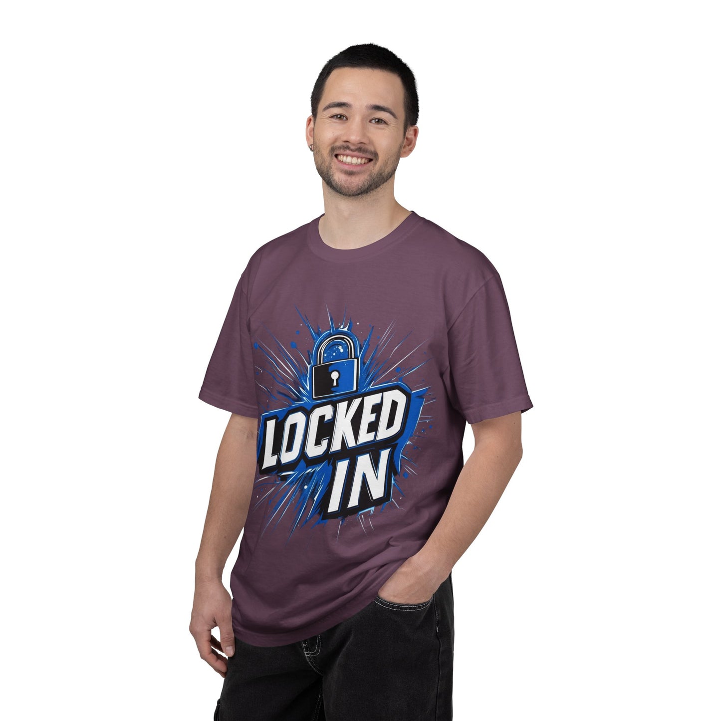 Locked In Padlock Graphic Tee — Focus Discipline Mindset | Root to Peak
