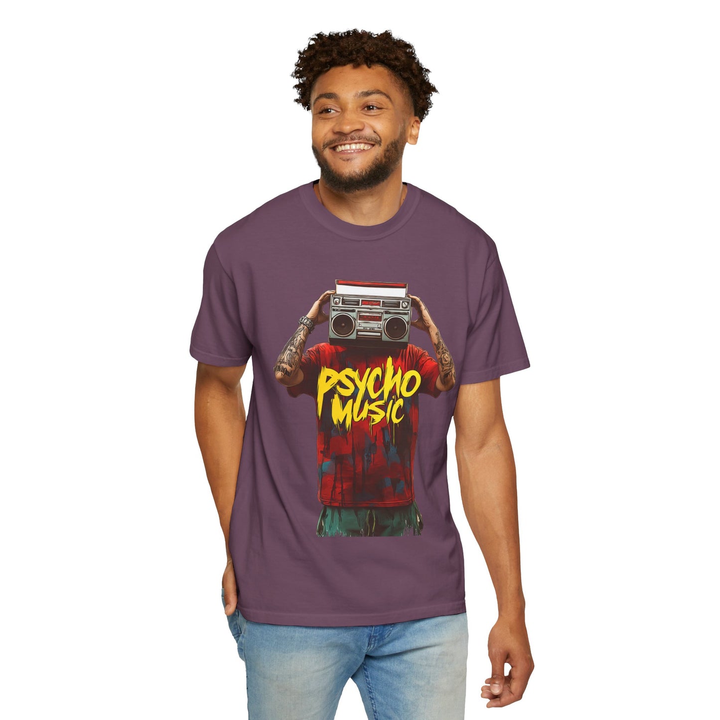Psycho Music Boombox Tee — Retro Hip Hop Streetwear | Root to Peak