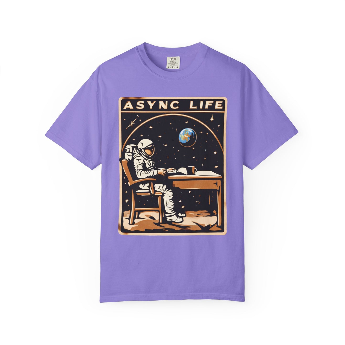 Async Life Astronaut Tee — Developer Space Graphic | Root to Peak