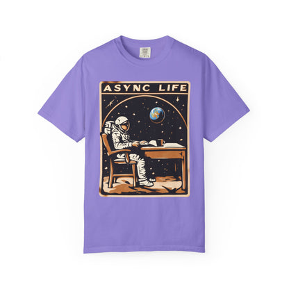 Async Life Astronaut Tee — Developer Space Graphic | Root to Peak
