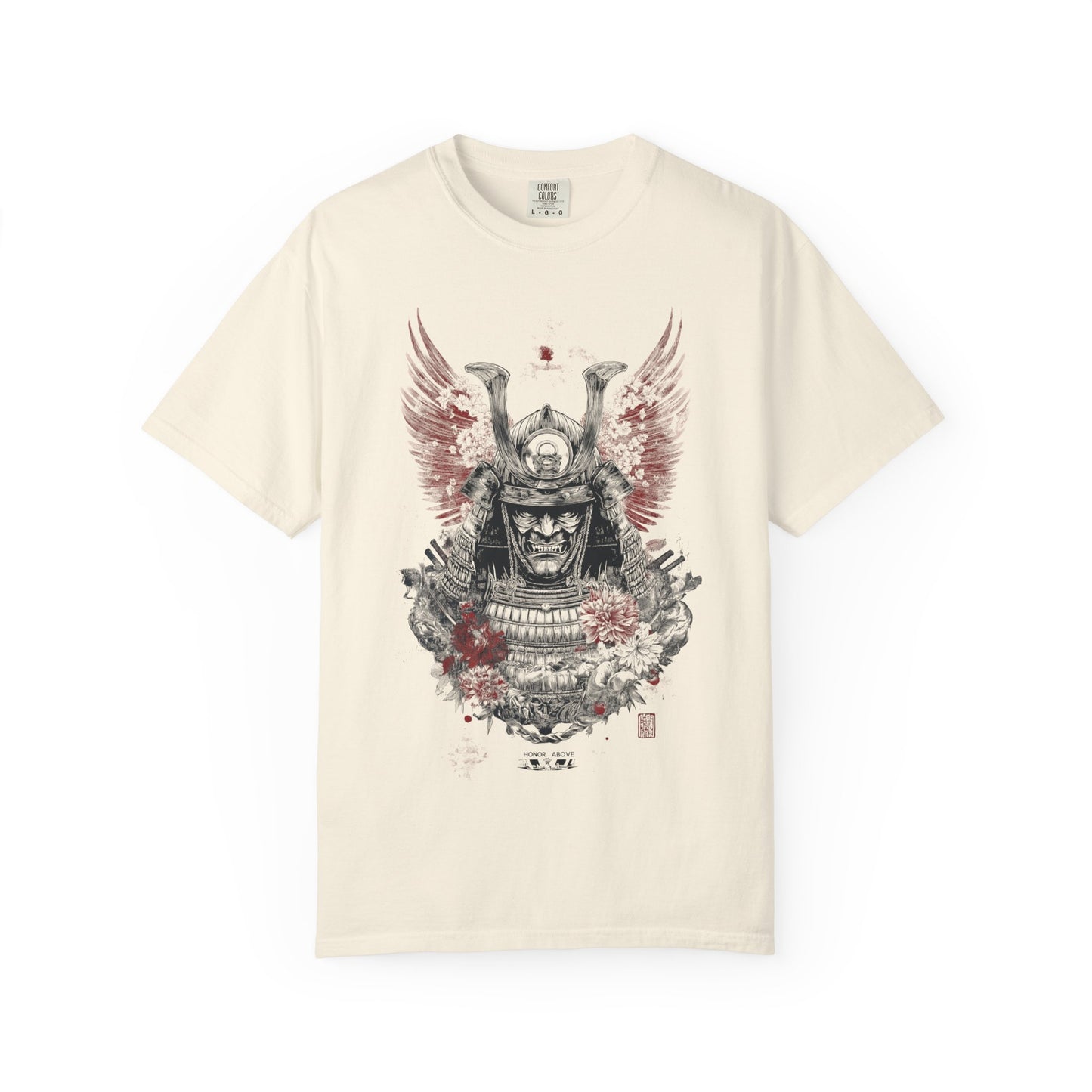 Samurai Helmet Art Tee — Vintage Japanese Warrior Graphic | Root to Peak