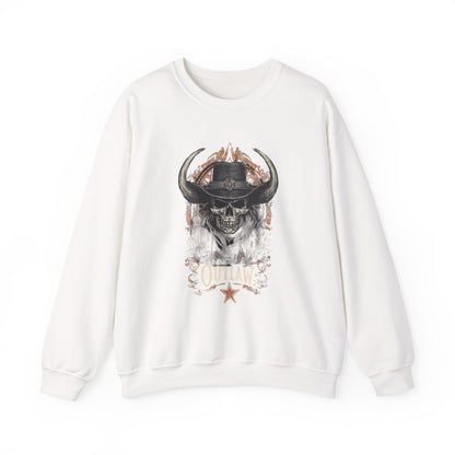Skull Cowboy Crewneck — Western Gothic Dark Aesthetic Gift | Root to Peak