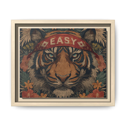 Tiger Easy Portrait Canvas — Vintage Floral Wall Art Gift | Root to Peak