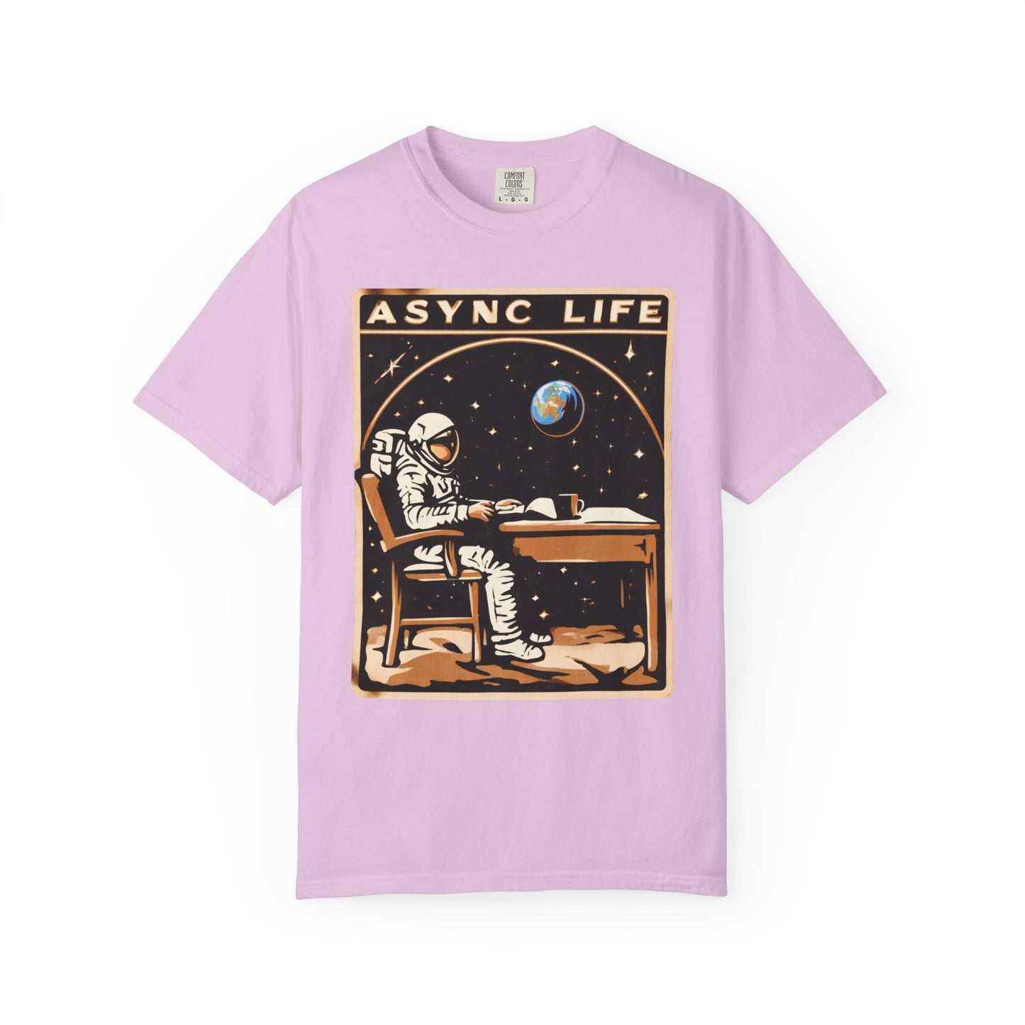 Async Life Astronaut Tee — Developer Space Graphic | Root to Peak