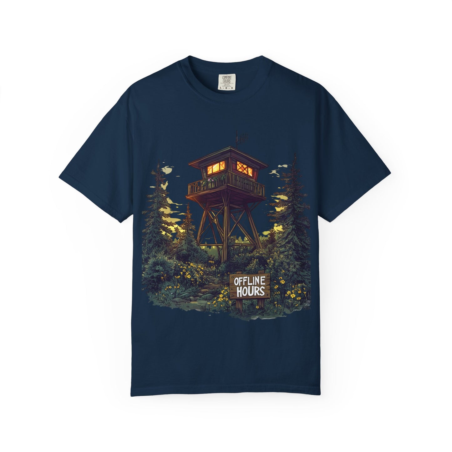 Fire Lookout Tower Tee — Offline Hours Hiking Camping | Root to Peak