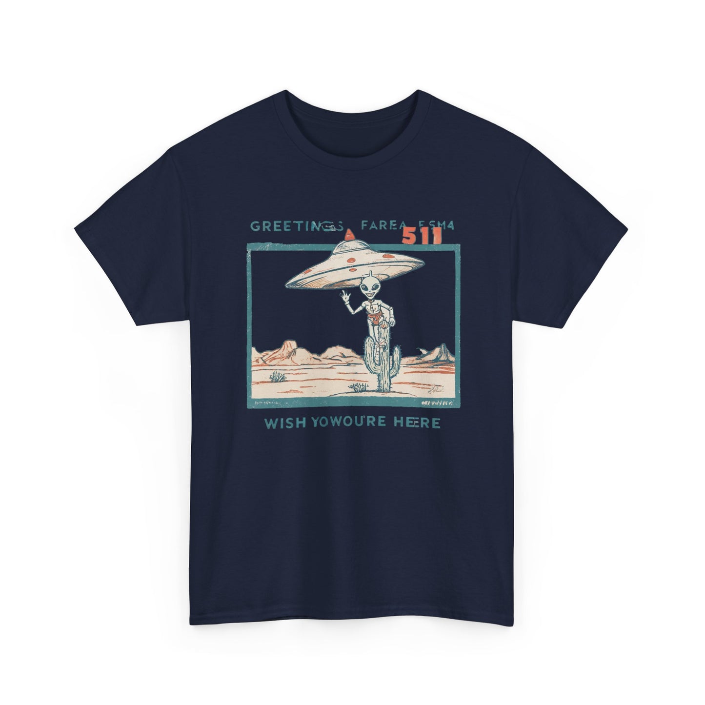 Greetings from Area 51 Tee — Retro Alien Postcard Graphic | Root to Peak