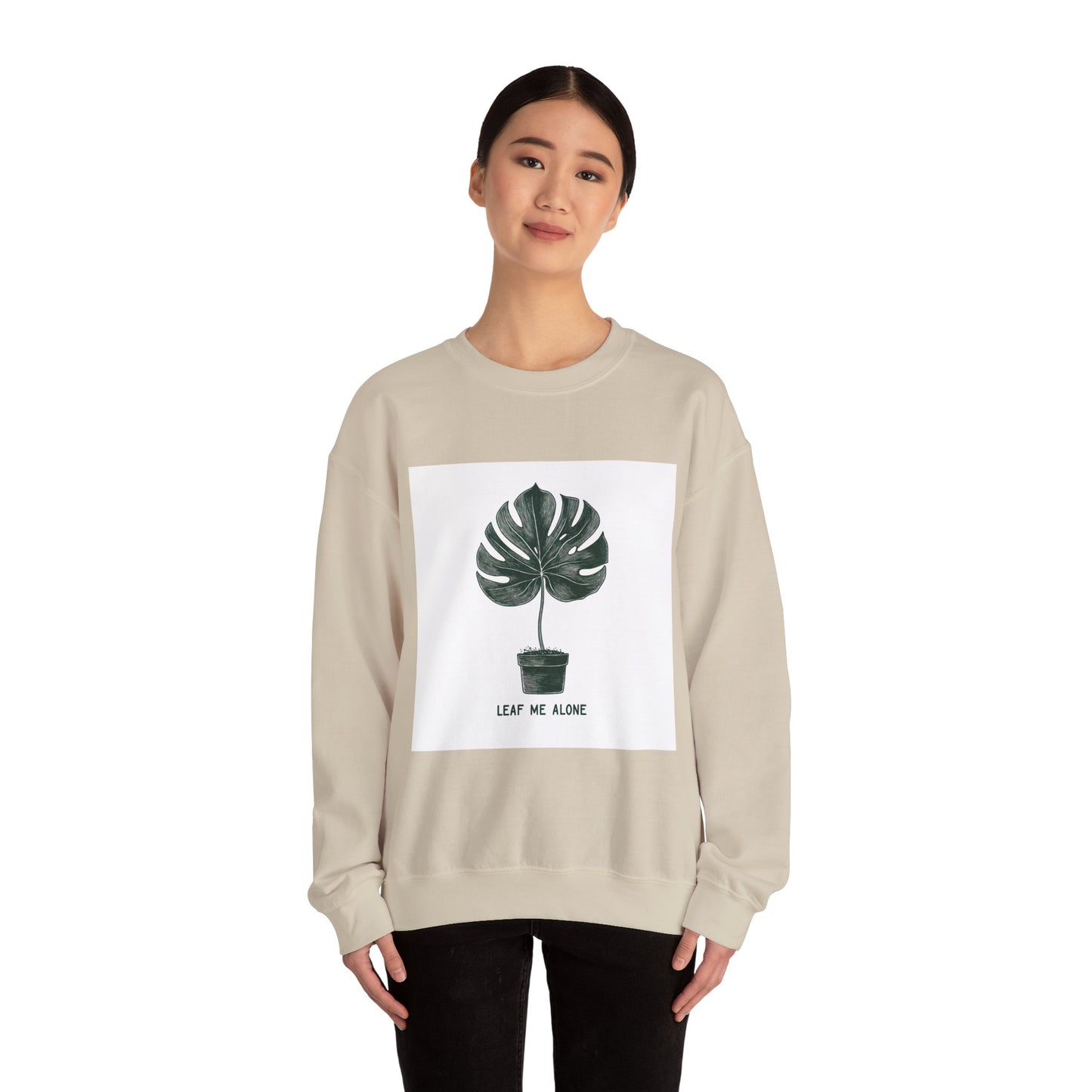 Leaf Me Alone Plant Crewneck — Funny Plant Lover Introvert | Root to Peak