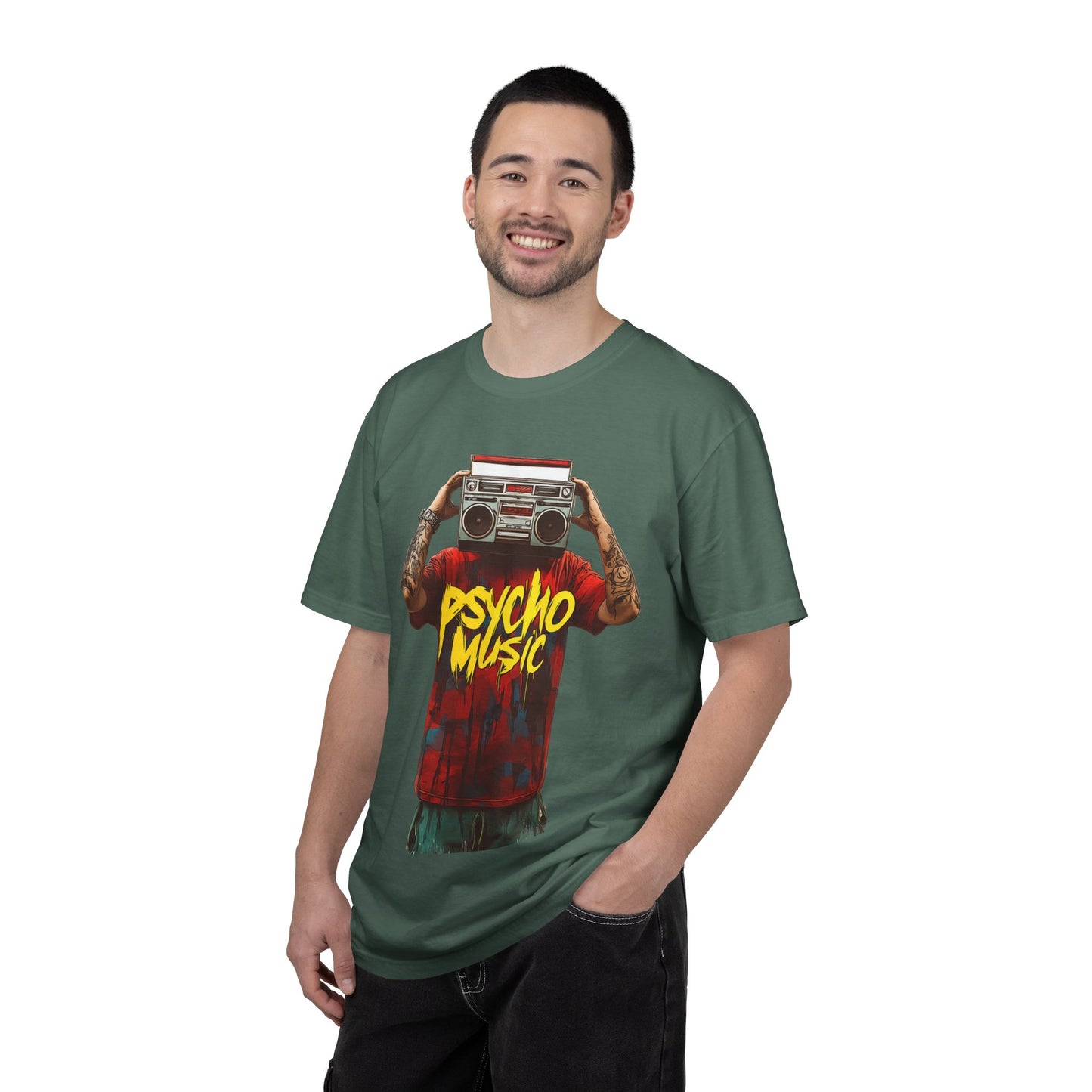Psycho Music Boombox Tee — Retro Hip Hop Streetwear | Root to Peak