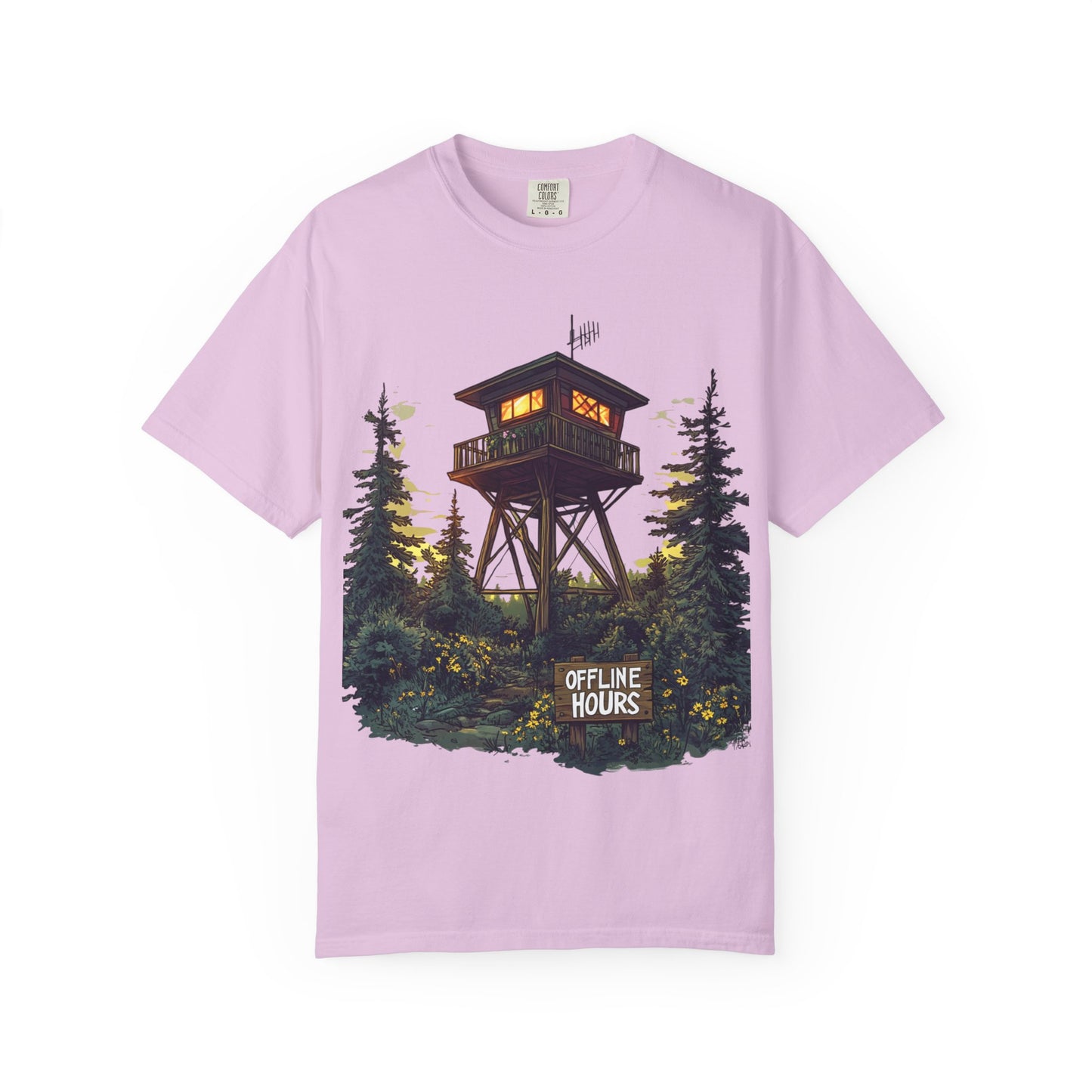 Fire Lookout Tower Tee — Offline Hours Hiking Camping | Root to Peak
