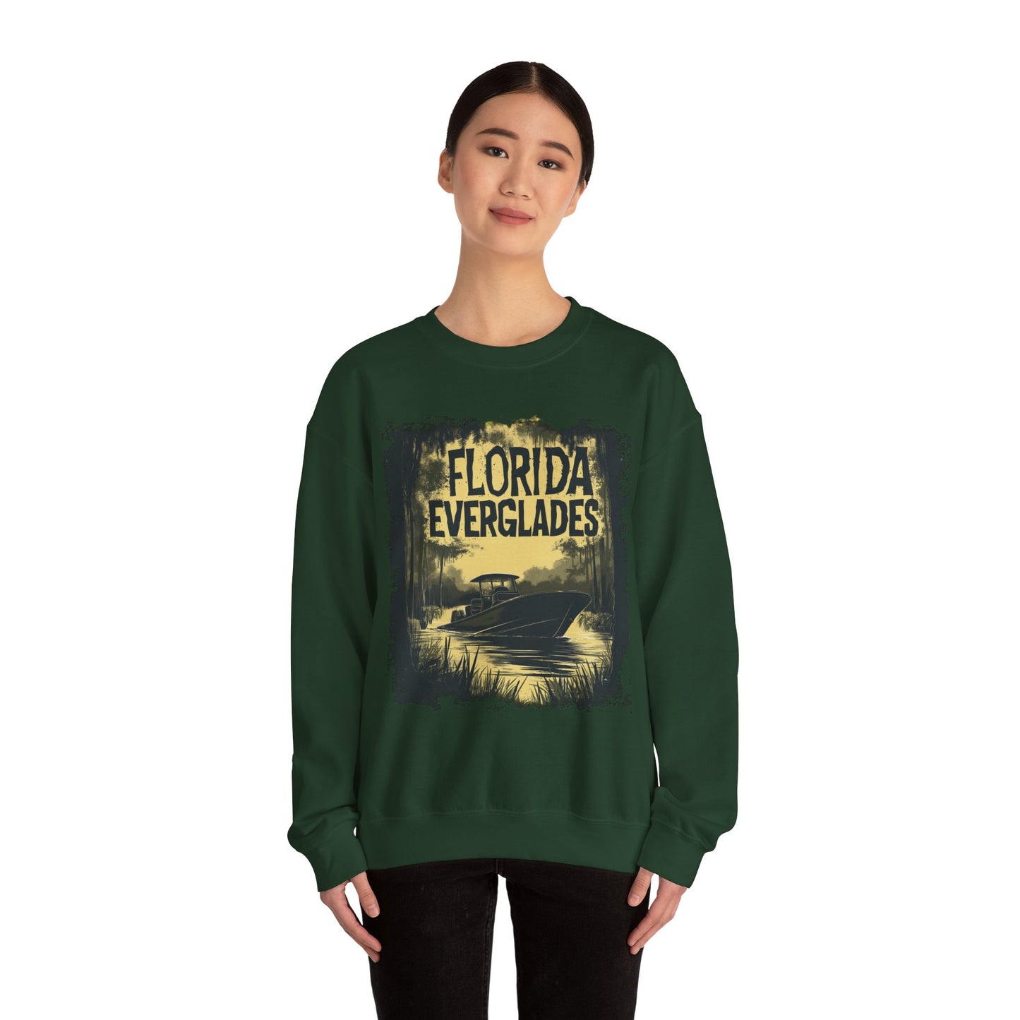 Florida Everglades Crewneck — Vintage Airboat Nature Gift | Root to Peak