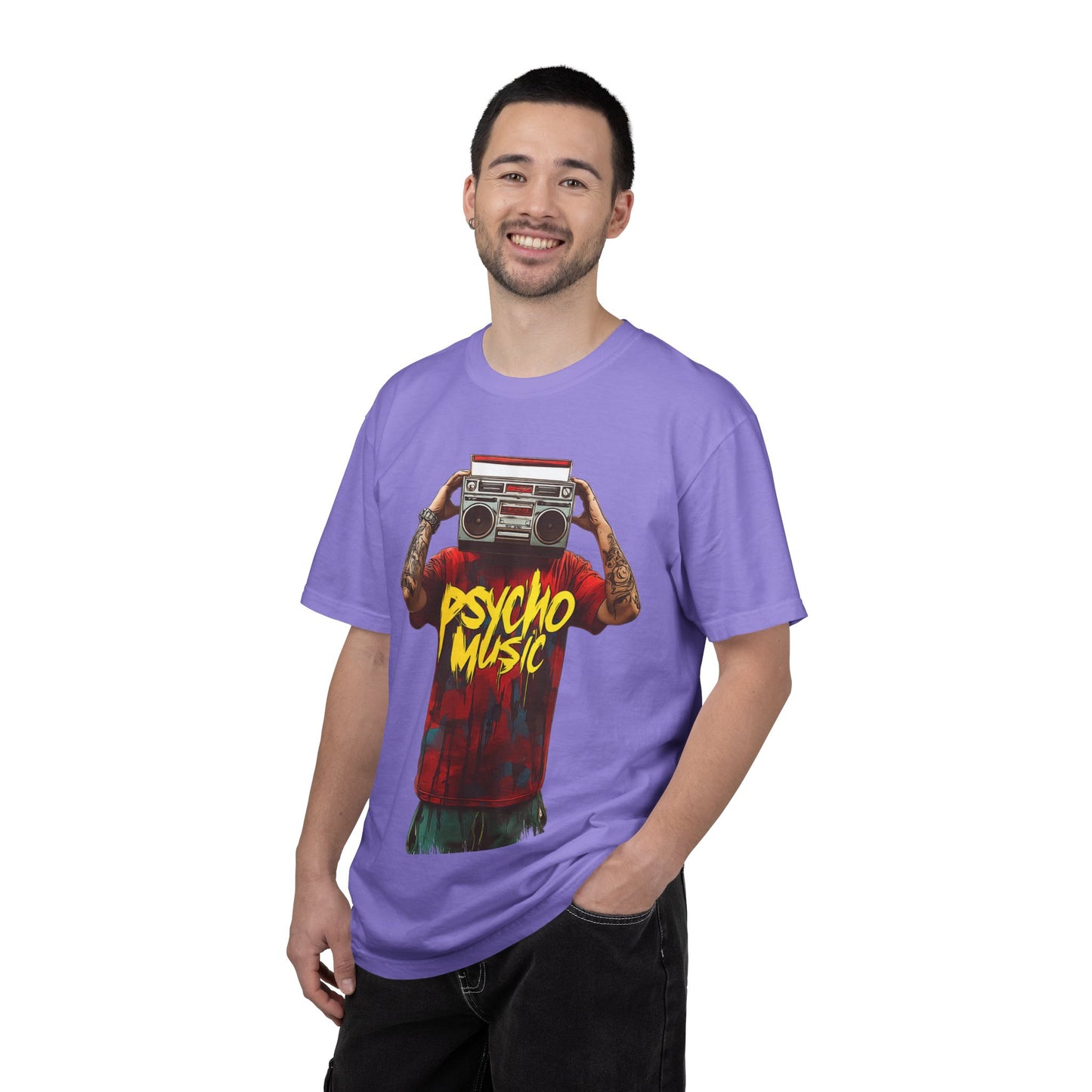 Psycho Music Boombox Tee — Retro Hip Hop Streetwear | Root to Peak