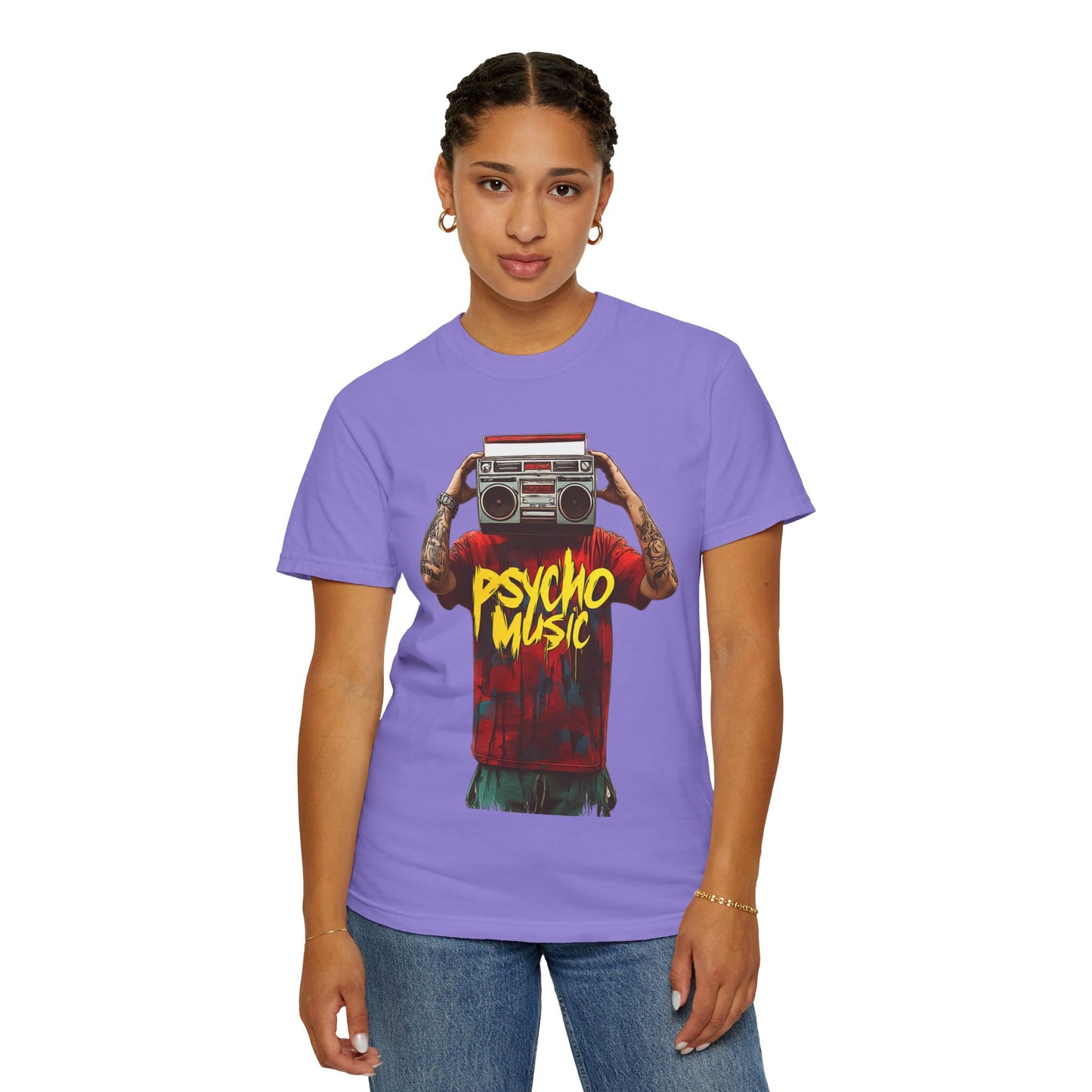 Psycho Music Boombox Tee — Retro Hip Hop Streetwear | Root to Peak