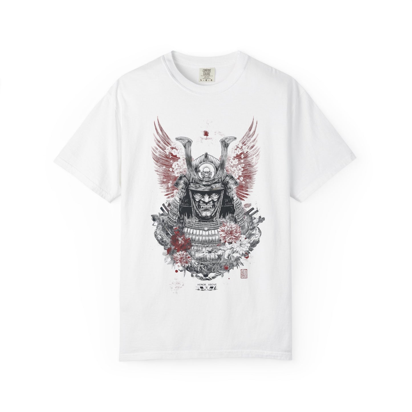 Samurai Helmet Art Tee — Vintage Japanese Warrior Graphic | Root to Peak