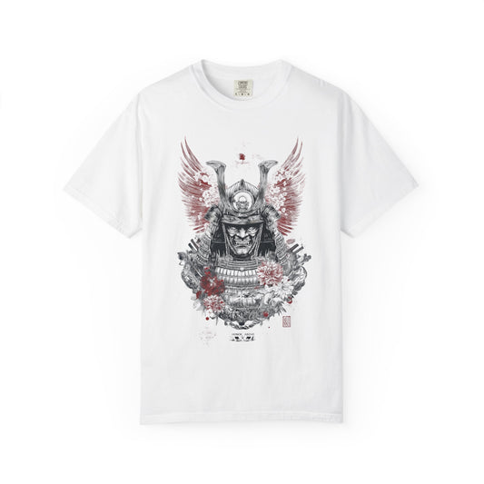 Samurai Helmet Art Tee — Vintage Japanese Warrior Graphic | Root to Peak