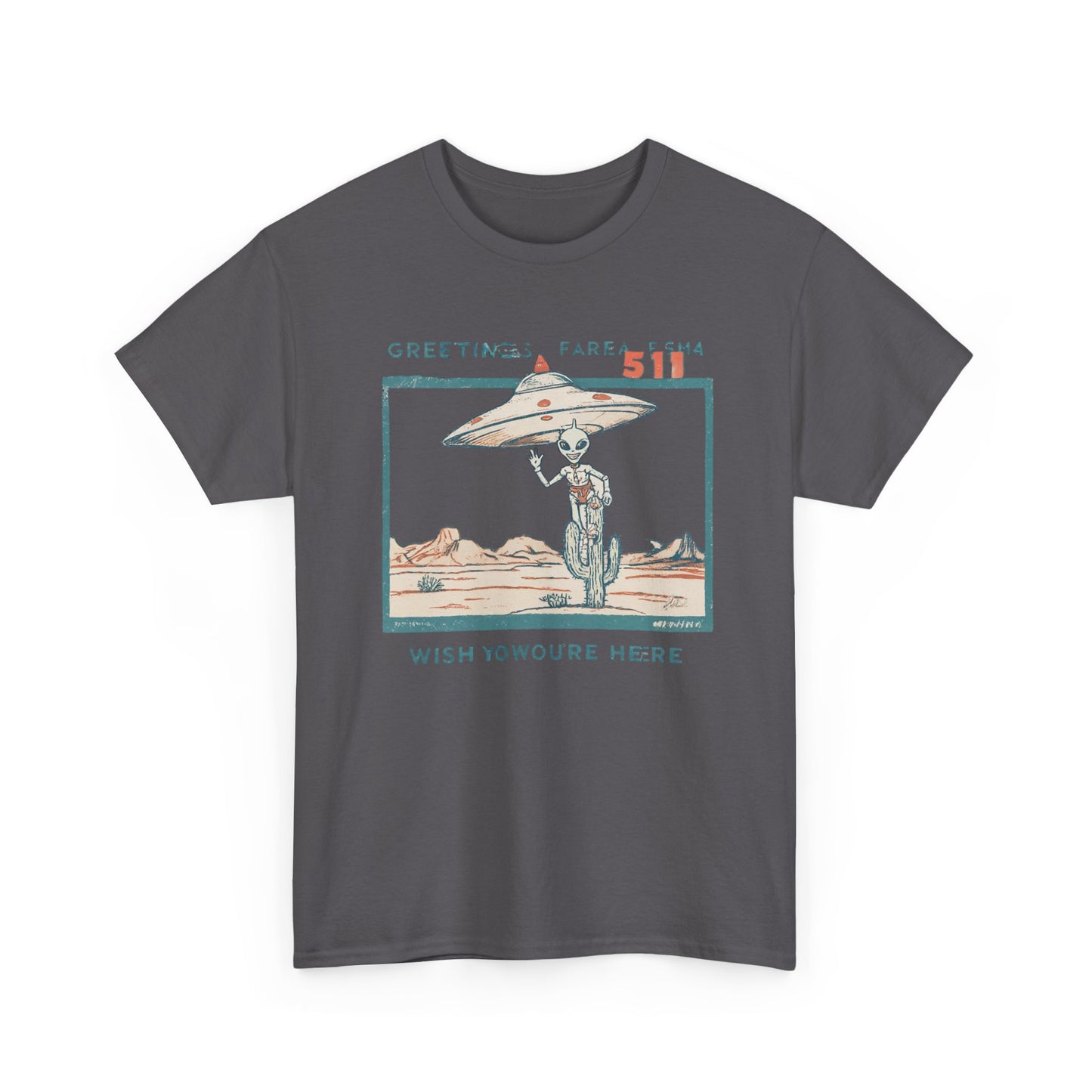 Greetings from Area 51 Tee — Retro Alien Postcard Graphic | Root to Peak