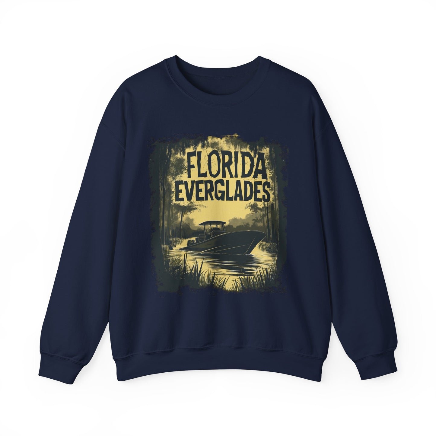 Florida Everglades Crewneck — Vintage Airboat Nature Gift | Root to Peak