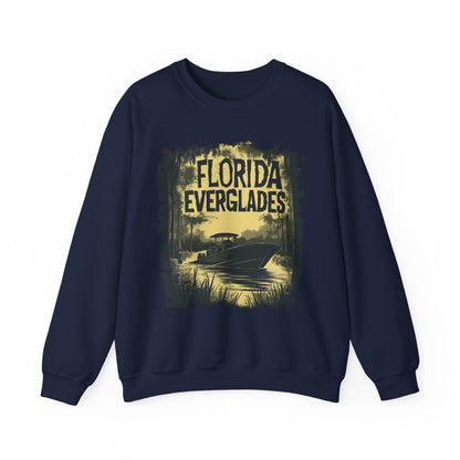 Florida Everglades Crewneck — Vintage Airboat Nature Gift | Root to Peak