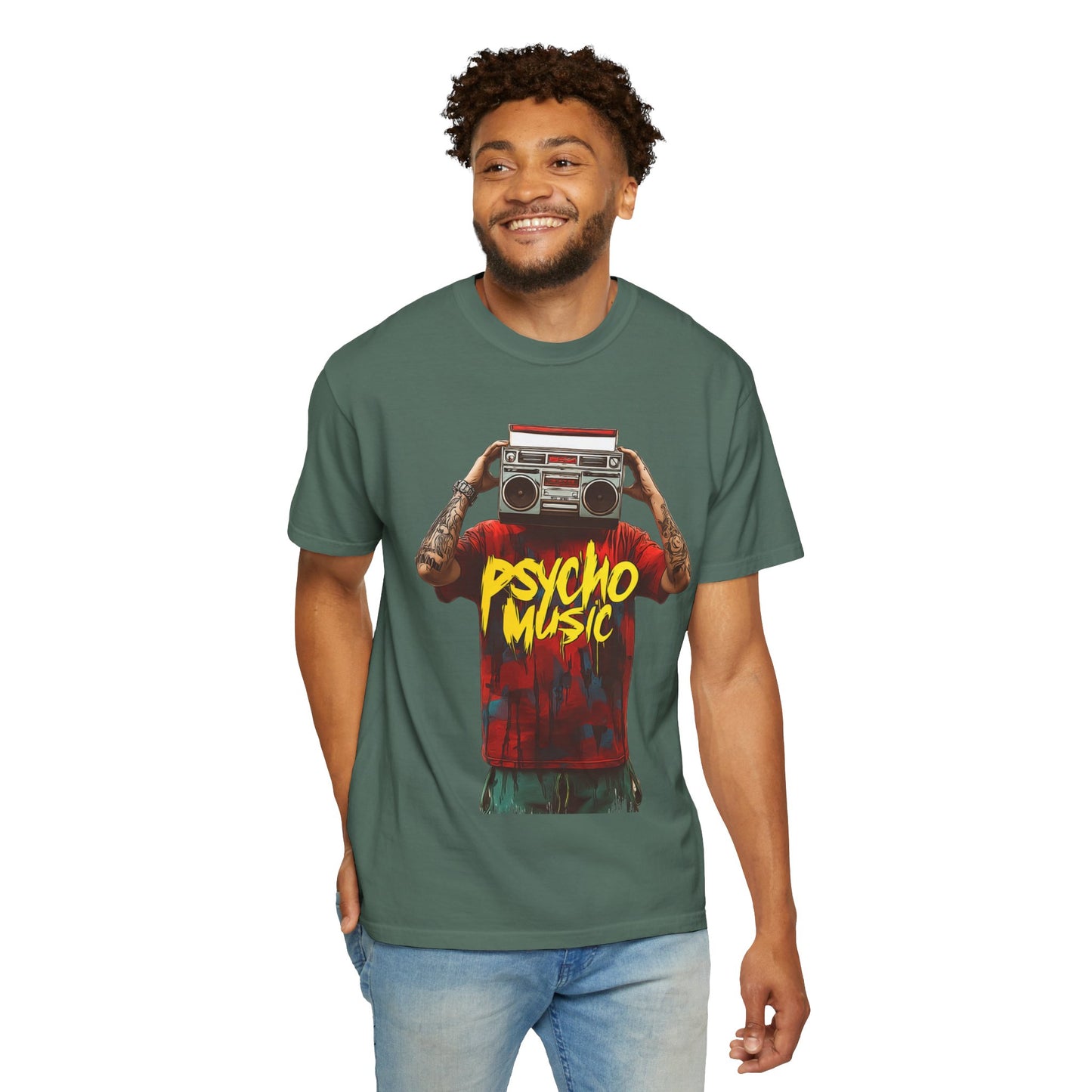 Psycho Music Boombox Tee — Retro Hip Hop Streetwear | Root to Peak