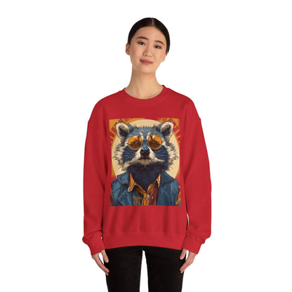 70s Raccoon Crewneck Sweatshirt — Retro Wildlife Graphic | Root to Peak