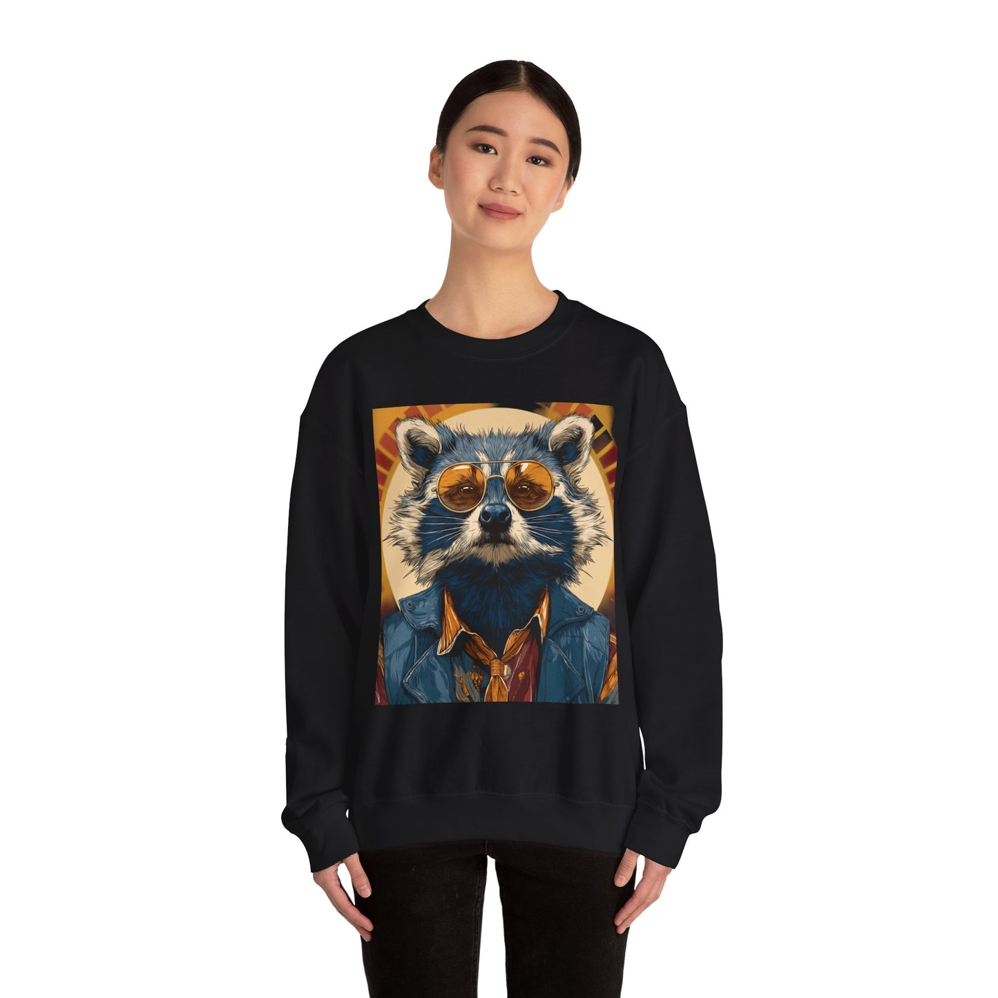 70s Raccoon Crewneck Sweatshirt — Retro Wildlife Graphic | Root to Peak
