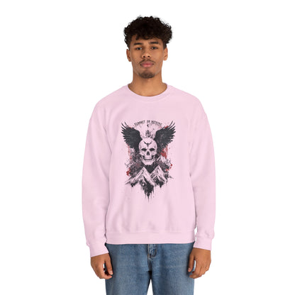 Summit of Nothing Skull Wings Crewneck — Mountain Goth Gift | Root to Peak