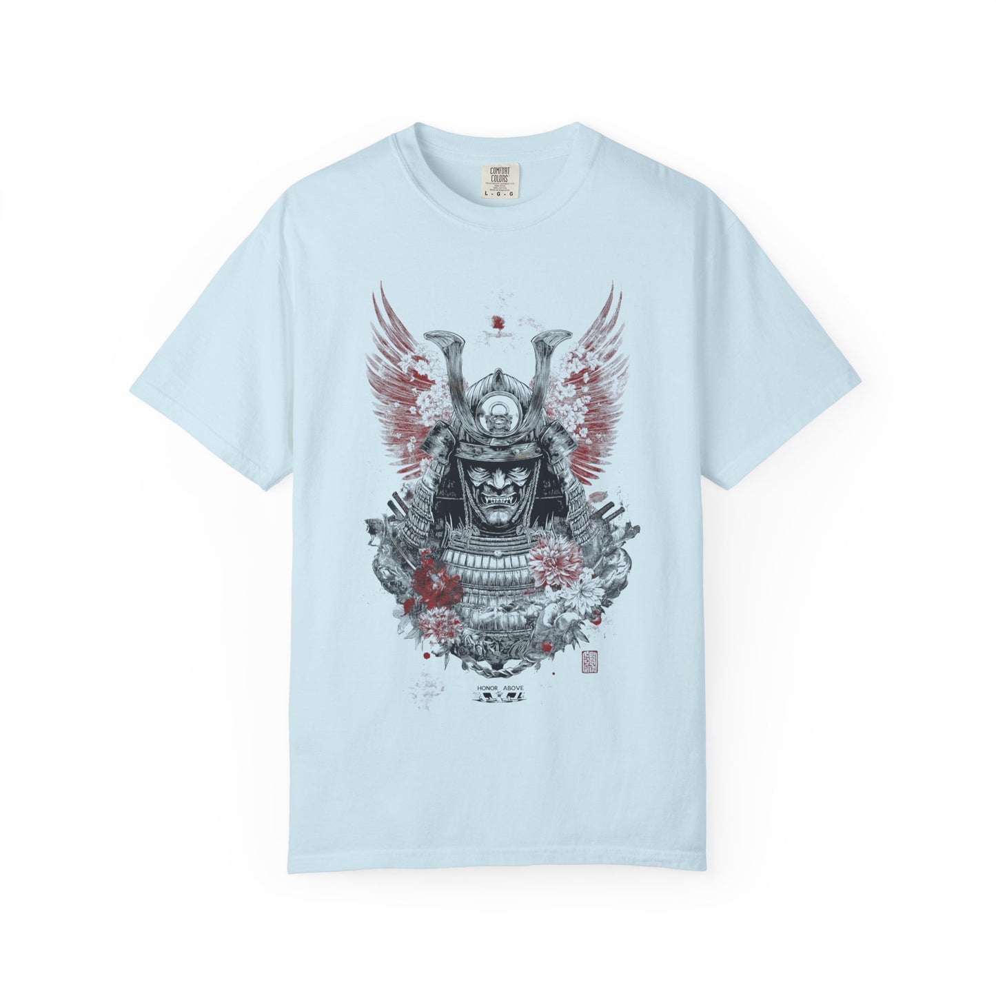 Samurai Helmet Art Tee — Vintage Japanese Warrior Graphic | Root to Peak