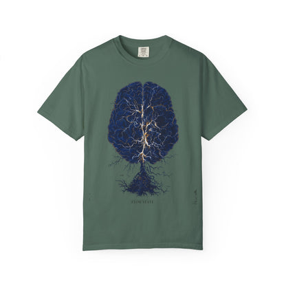 Flow State Brain Tree Tee — Neuroscience Focus Art | Root to Peak