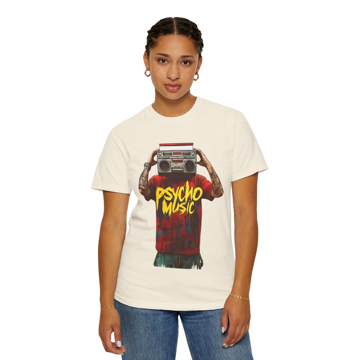 Psycho Music Boombox Tee — Retro Hip Hop Streetwear | Root to Peak
