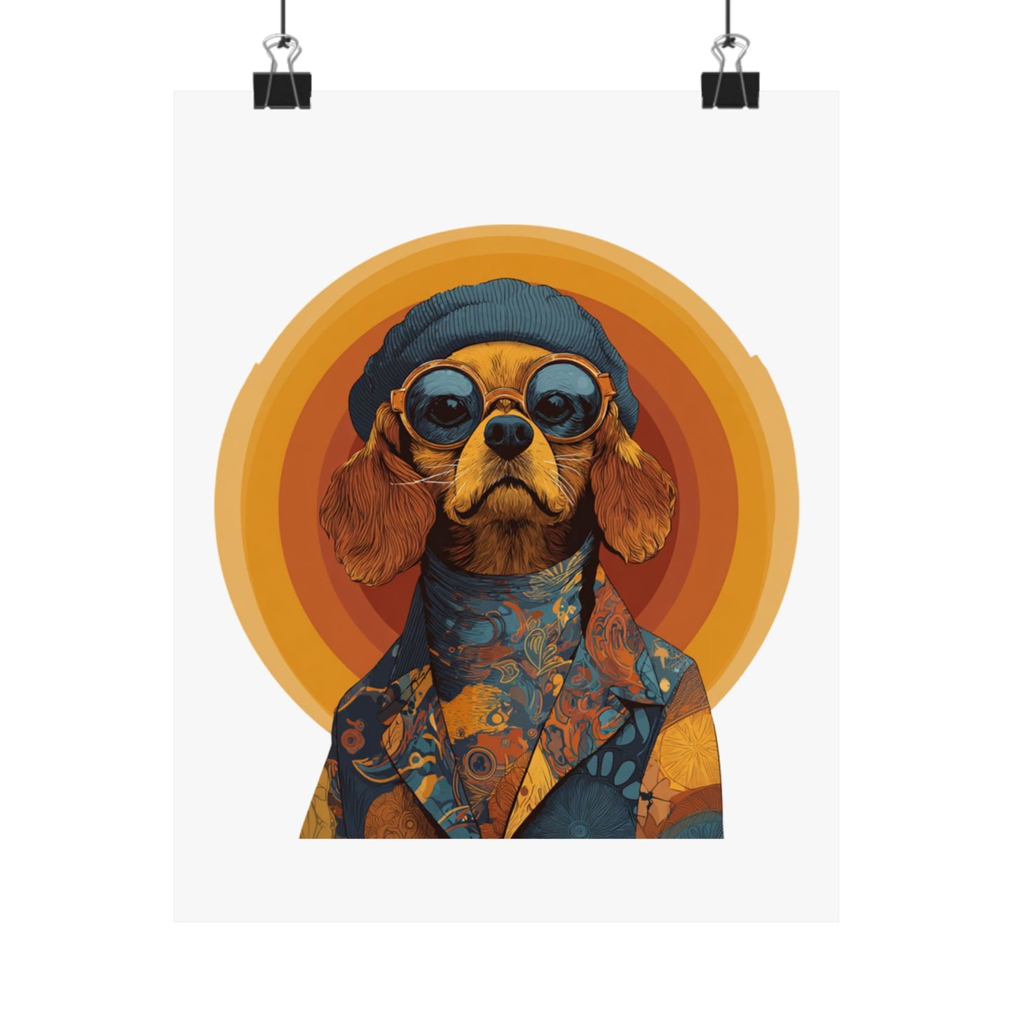 Retro Hippie Beagle Art Print — Vintage Dog Portrait Poster | Root to Peak