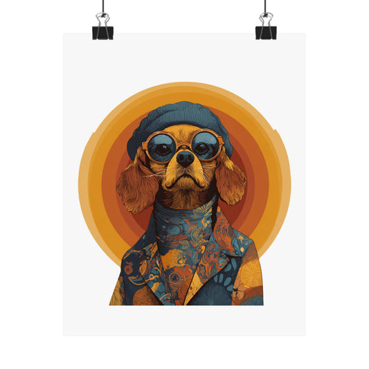 Retro Hippie Beagle Art Print — Vintage Dog Portrait Poster | Root to Peak