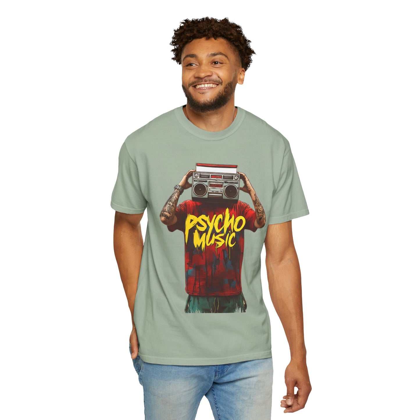Psycho Music Boombox Tee — Retro Hip Hop Streetwear | Root to Peak