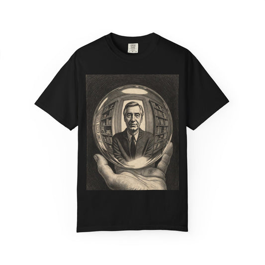 Surreal Sphere Garden Tee — Escher Art Optical Illusion | Root to Peak