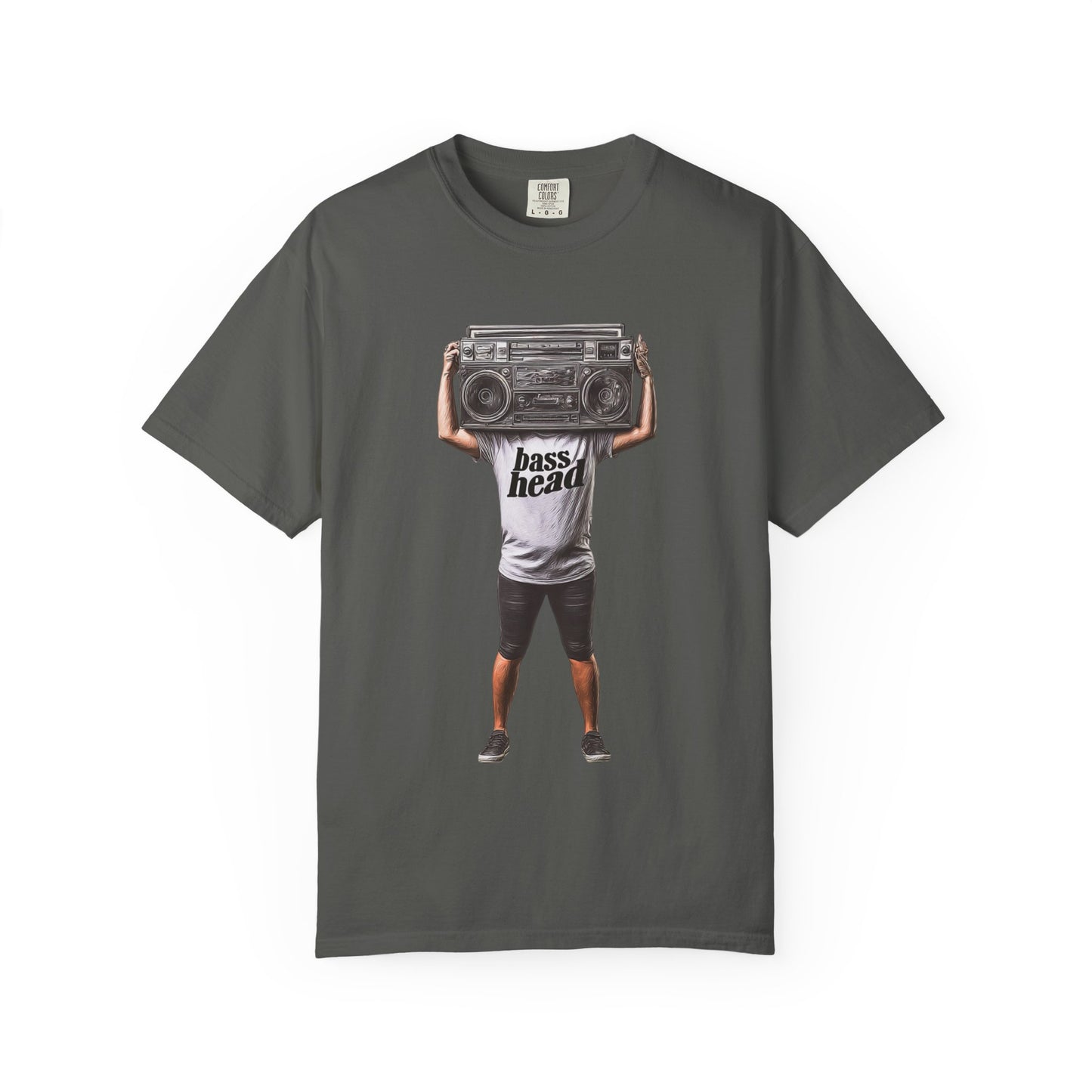 Bass Head Retro Boombox Tee — Streetwear Music Graphic | Root to Peak