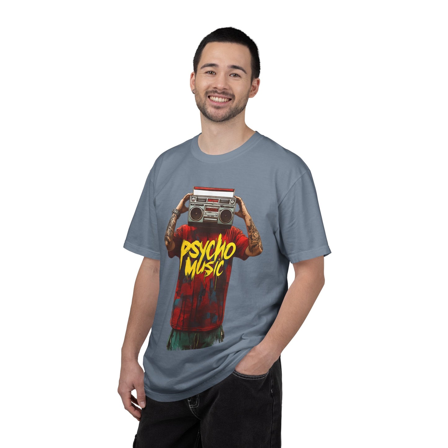 Psycho Music Boombox Tee — Retro Hip Hop Streetwear | Root to Peak