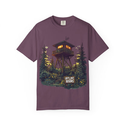 Fire Lookout Tower Tee — Offline Hours Hiking Camping | Root to Peak