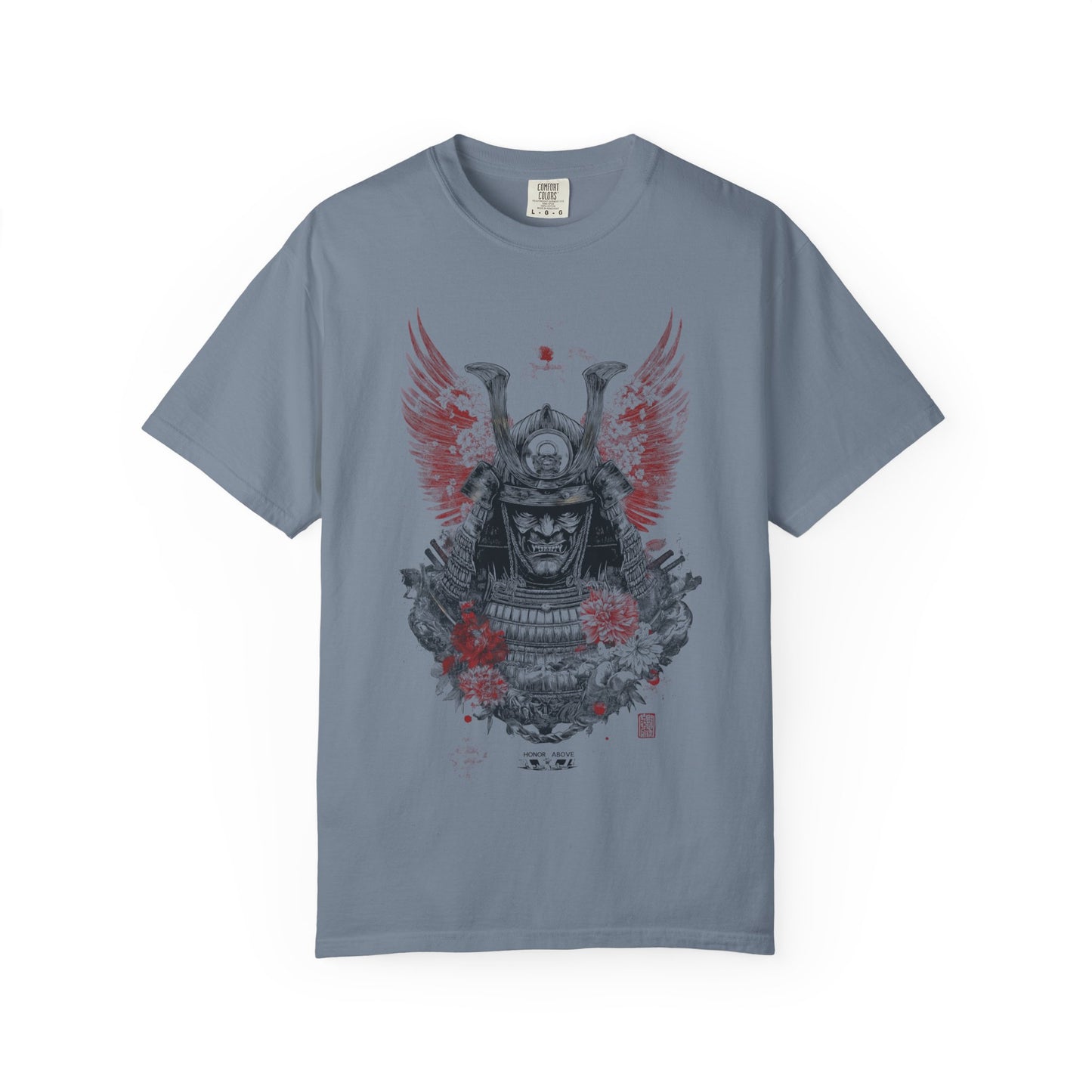 Samurai Helmet Art Tee — Vintage Japanese Warrior Graphic | Root to Peak