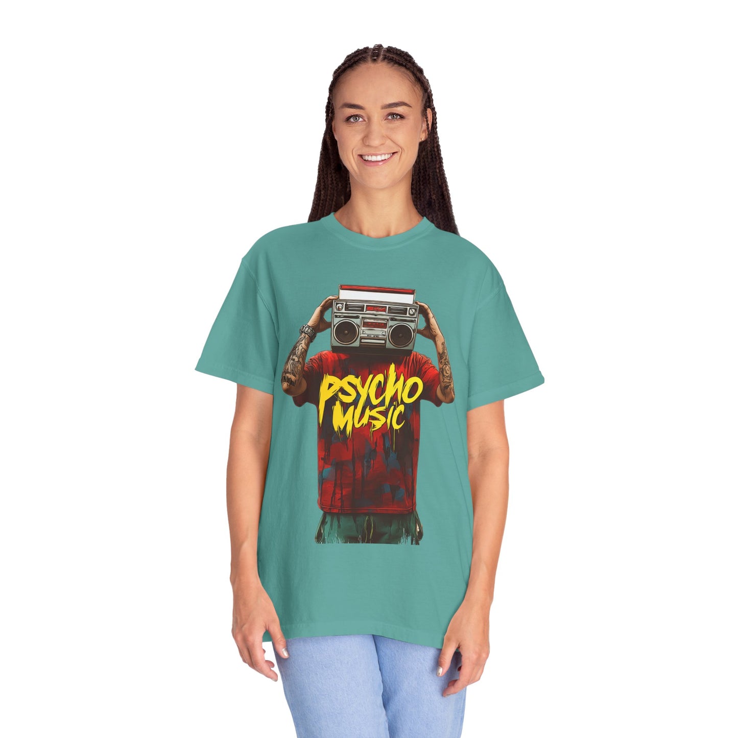 Psycho Music Boombox Tee — Retro Hip Hop Streetwear | Root to Peak