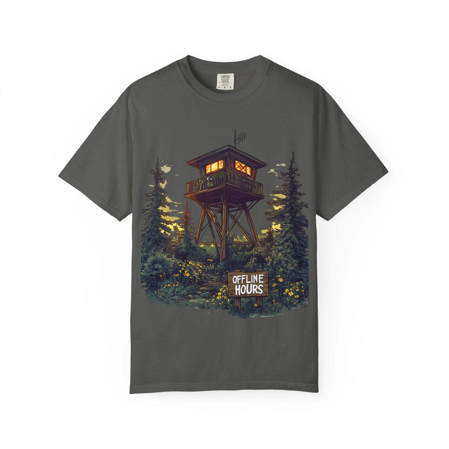 Fire Lookout Tower Tee — Offline Hours Hiking Camping | Root to Peak