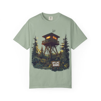Fire Lookout Tower Tee — Offline Hours Hiking Camping | Root to Peak