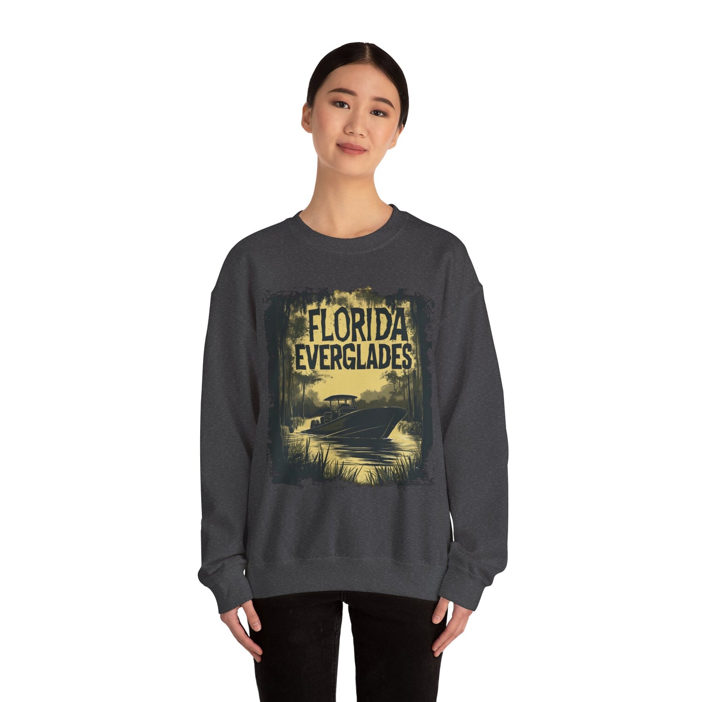 Florida Everglades Crewneck — Vintage Airboat Nature Gift | Root to Peak