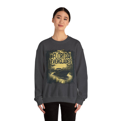 Florida Everglades Crewneck — Vintage Airboat Nature Gift | Root to Peak