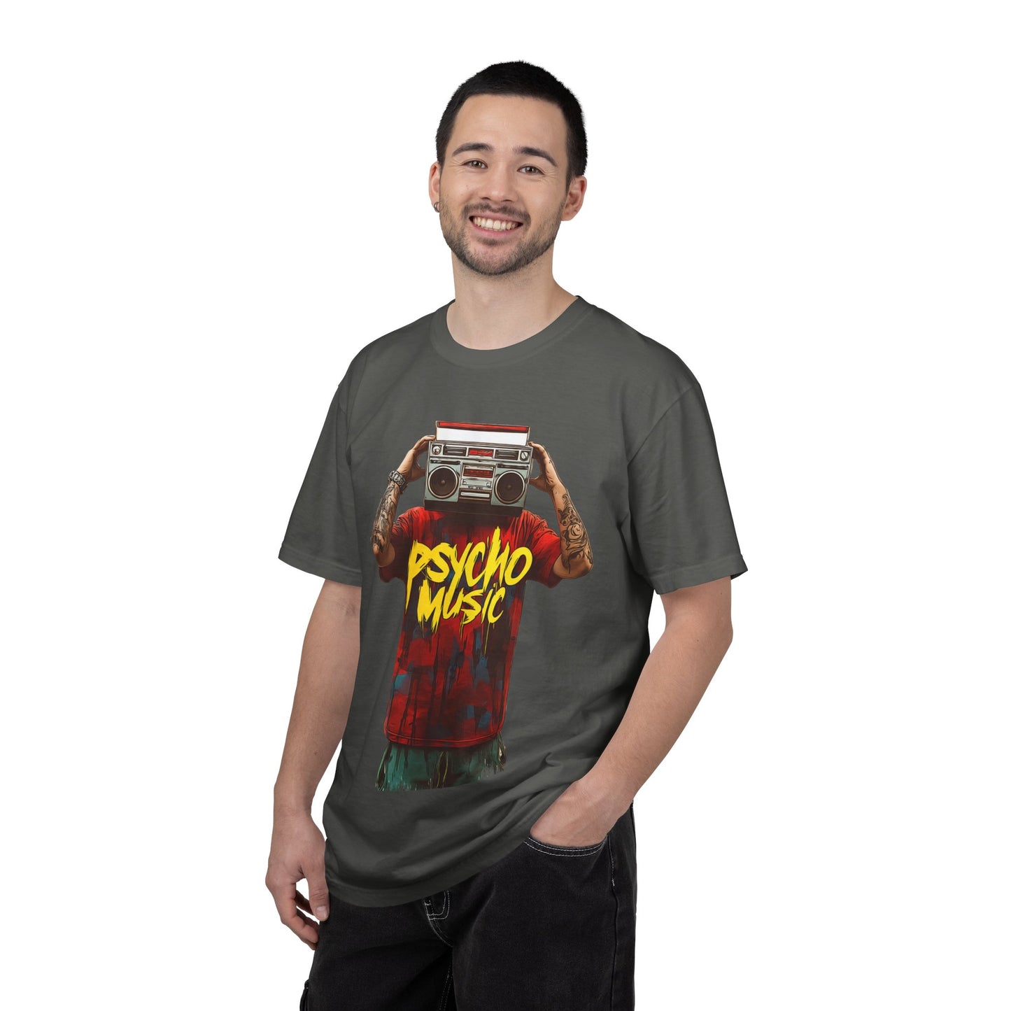Psycho Music Boombox Tee — Retro Hip Hop Streetwear | Root to Peak