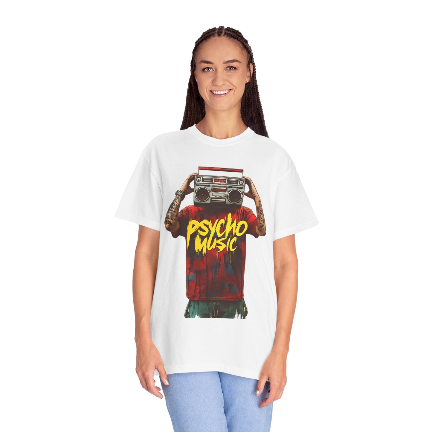 Psycho Music Boombox Tee — Retro Hip Hop Streetwear | Root to Peak