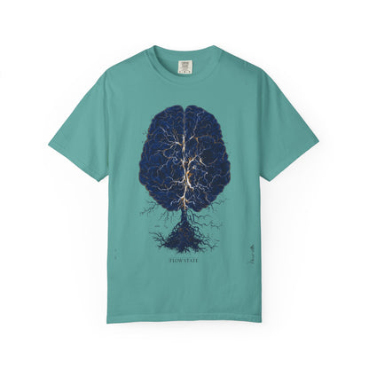 Flow State Brain Tree Tee — Neuroscience Focus Art | Root to Peak