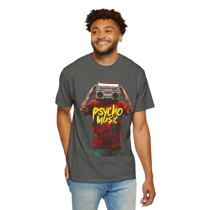 Psycho Music Boombox Tee — Retro Hip Hop Streetwear | Root to Peak