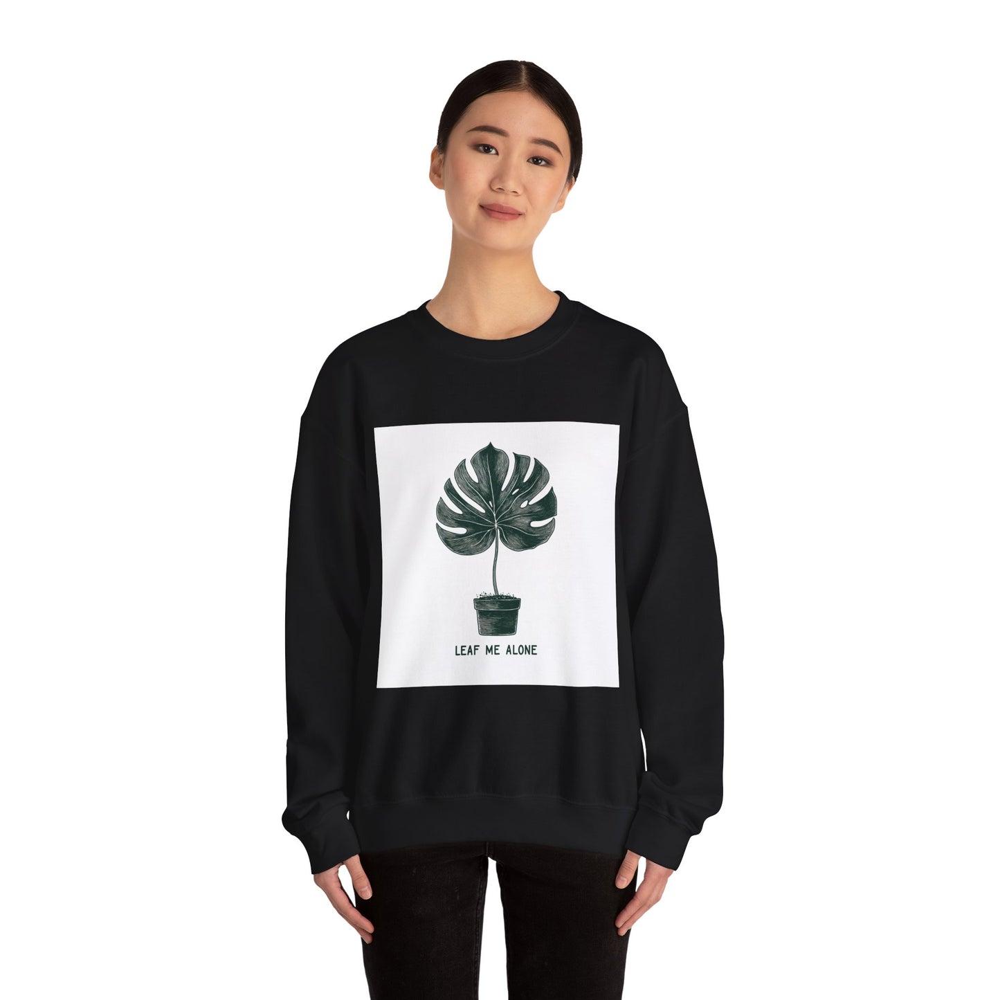 Leaf Me Alone Plant Crewneck — Funny Plant Lover Introvert | Root to Peak