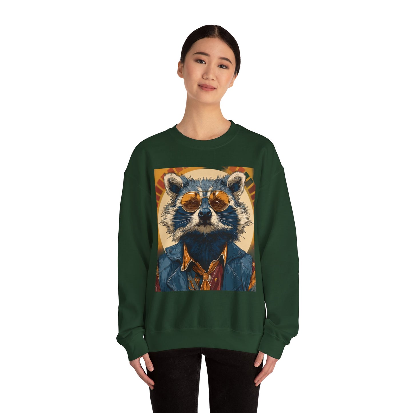 70s Raccoon Crewneck Sweatshirt — Retro Wildlife Graphic | Root to Peak
