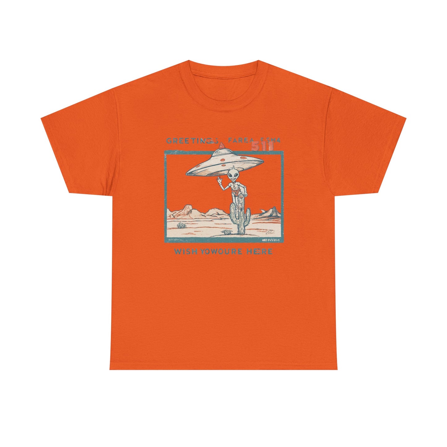 Greetings from Area 51 Tee — Retro Alien Postcard Graphic | Root to Peak