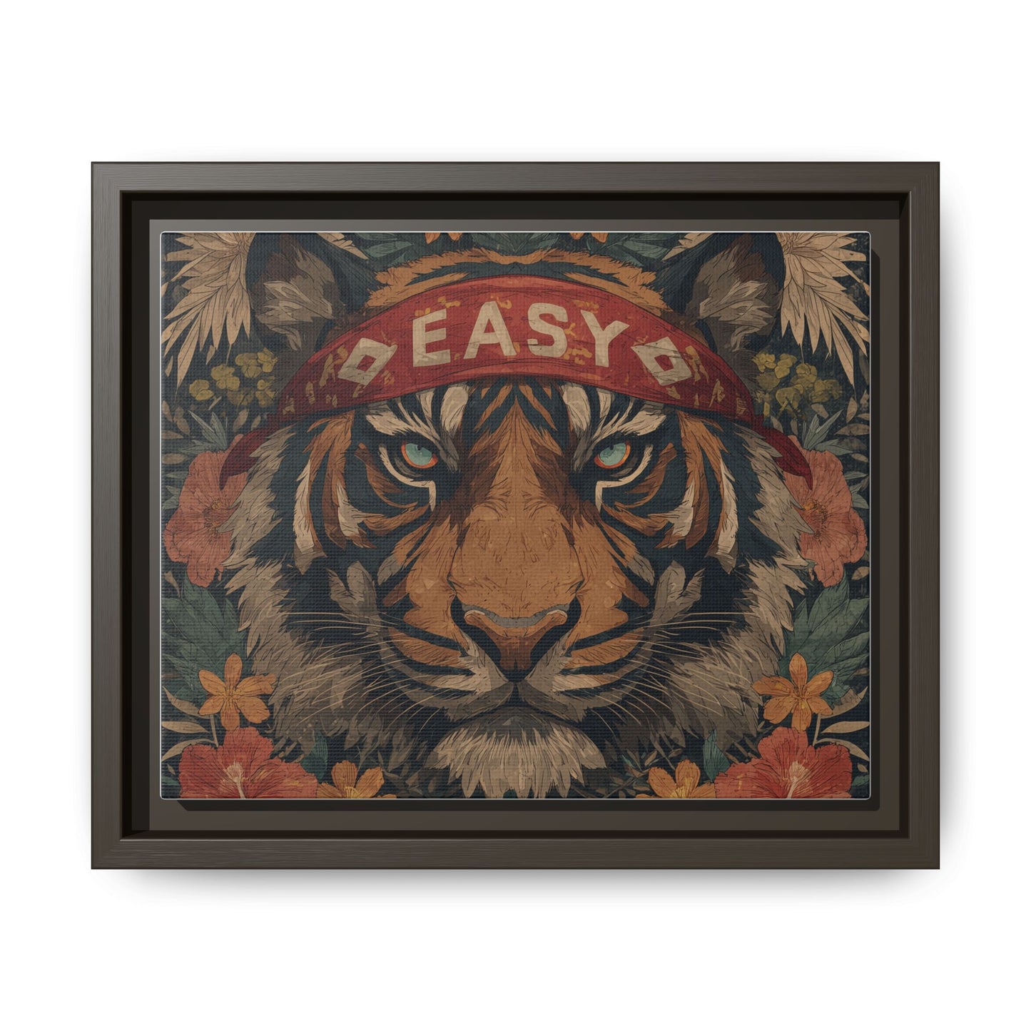 Tiger Easy Portrait Canvas — Vintage Floral Wall Art Gift | Root to Peak